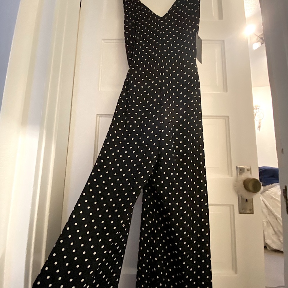 Zara Black and White Polka Dot Jumpsuit